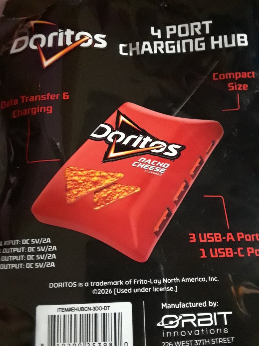 Fun Doritos Charger Port x 4 USB Including C Port